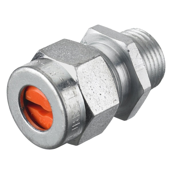 Hubbell Wiring Device-Kellems Kellems Wire Management, Cord Connectors, Straight Male, .13-.19", 3/8", Steel SHC1008ZP - main